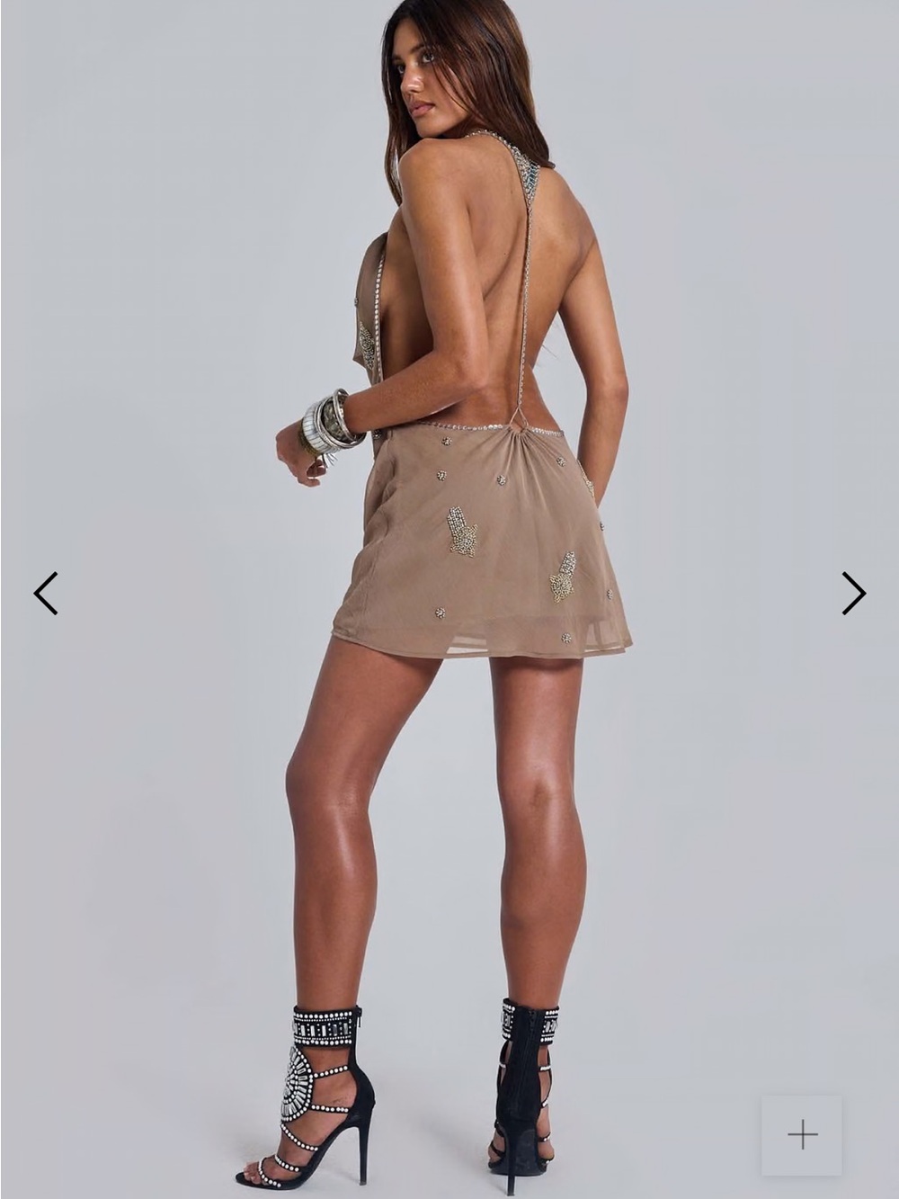 Jaded London Doure Embellished Backless Mini Dress US 6 NWT Embellished Studded - Picture 6 of 15